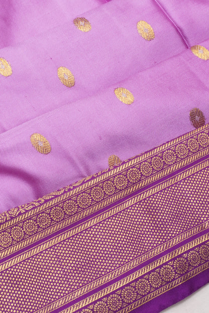 Kanchipuram Silk Twill Butta Lavender Saree