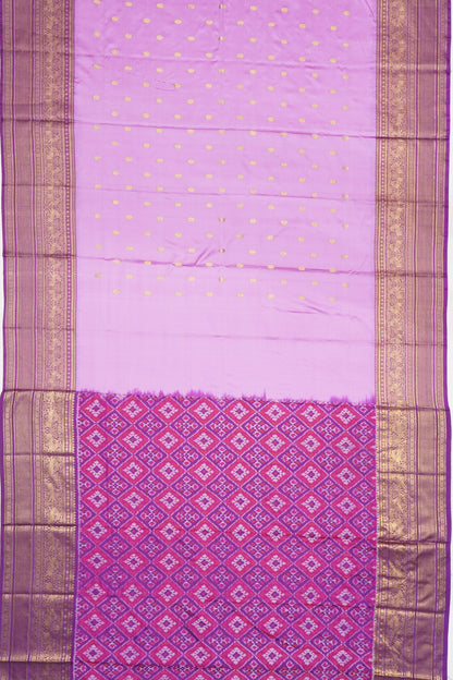 Kanchipuram Silk Twill Butta Lavender Saree