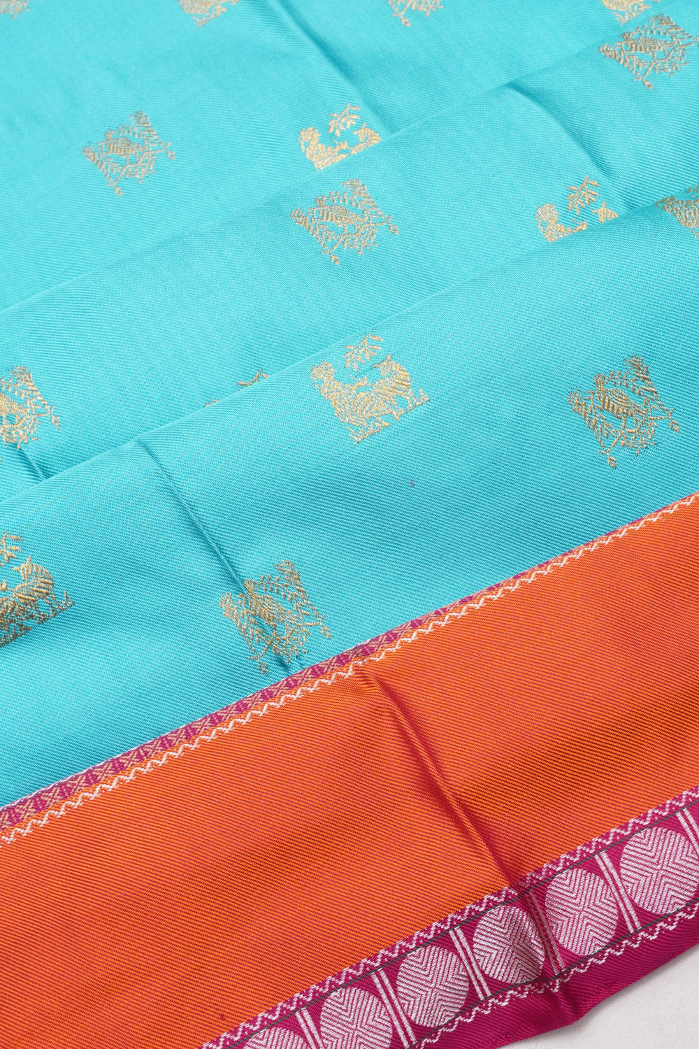 Kanchipuram Silk Twill Butta Sky Blue Saree