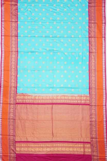 Kanchipuram Silk Twill Butta Sky Blue Saree