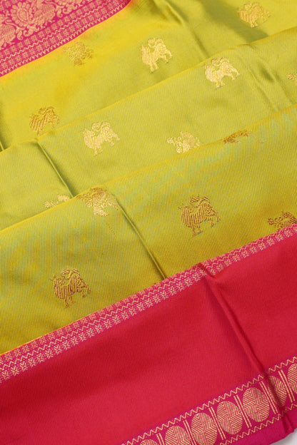 Kanchipuram Silk Twill Butta Green Saree