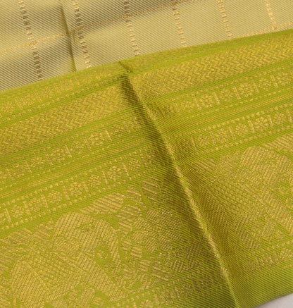 Kanchipuram Silk Twill Checks Pastel Green Saree