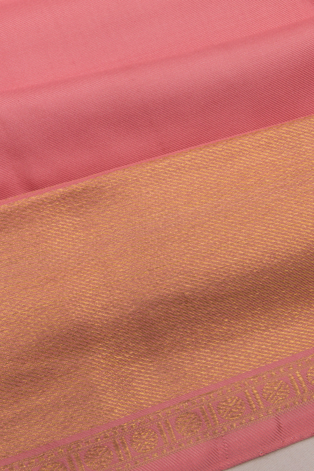 Kanchipuram Silk Twill Peach Saree