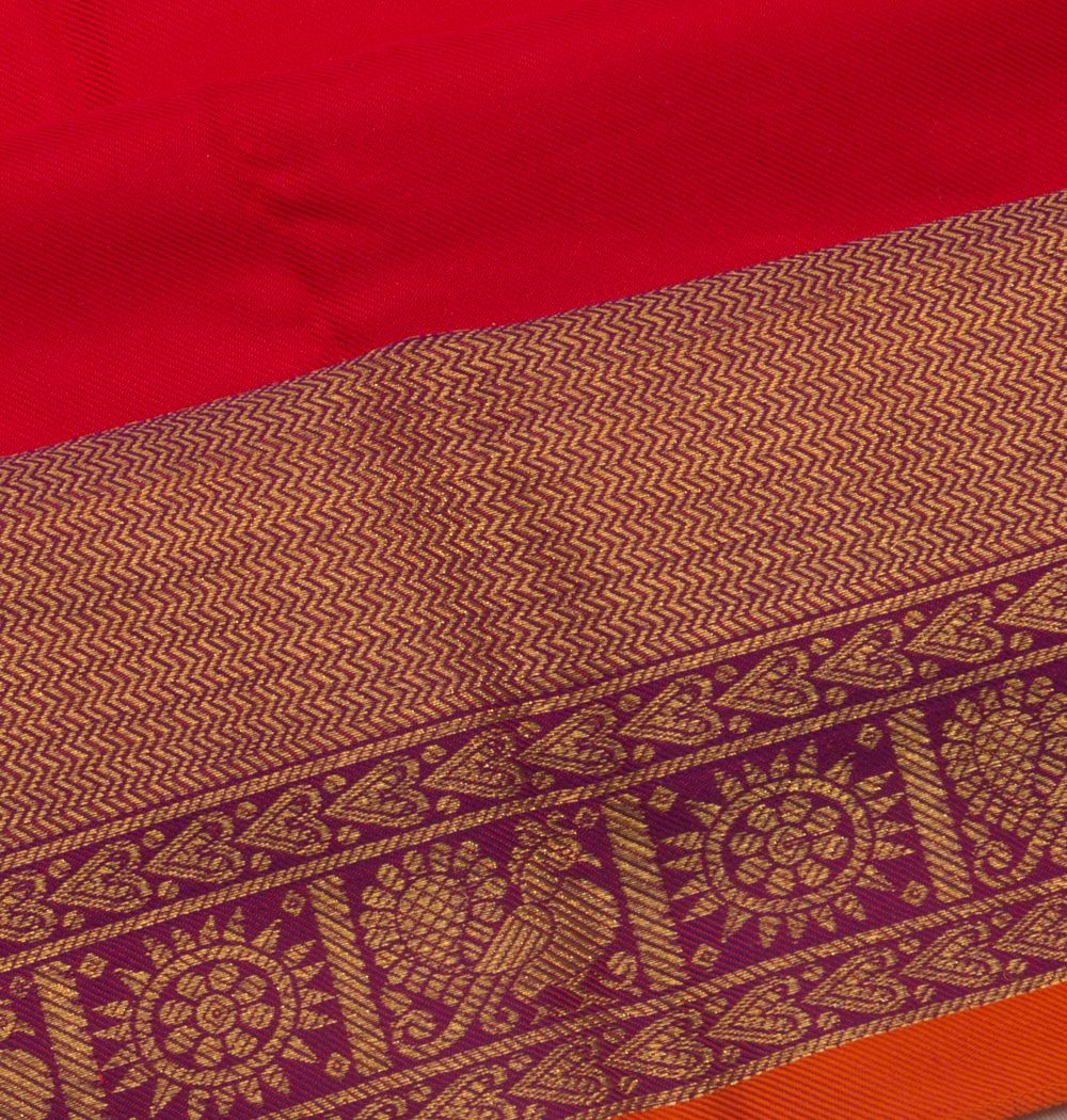 Kanchipuram Silk Twill Red Saree