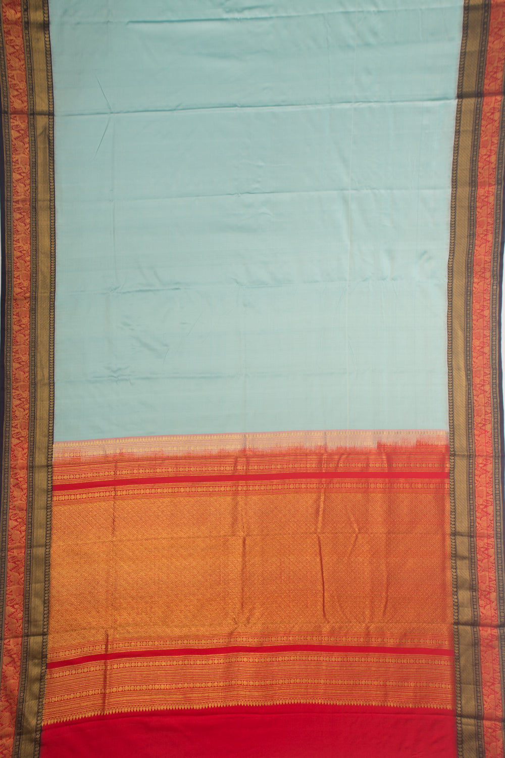 Kanchipuram Silk Twill Sky Blue Saree