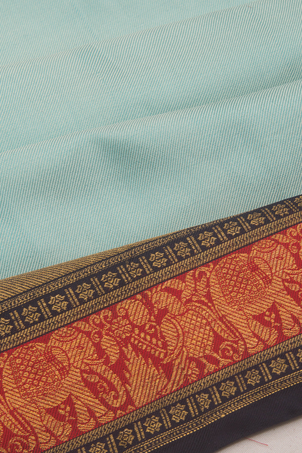 Kanchipuram Silk Twill Sky Blue Saree