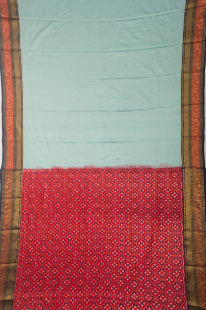 Kanchipuram Silk Twill Sky Blue Saree