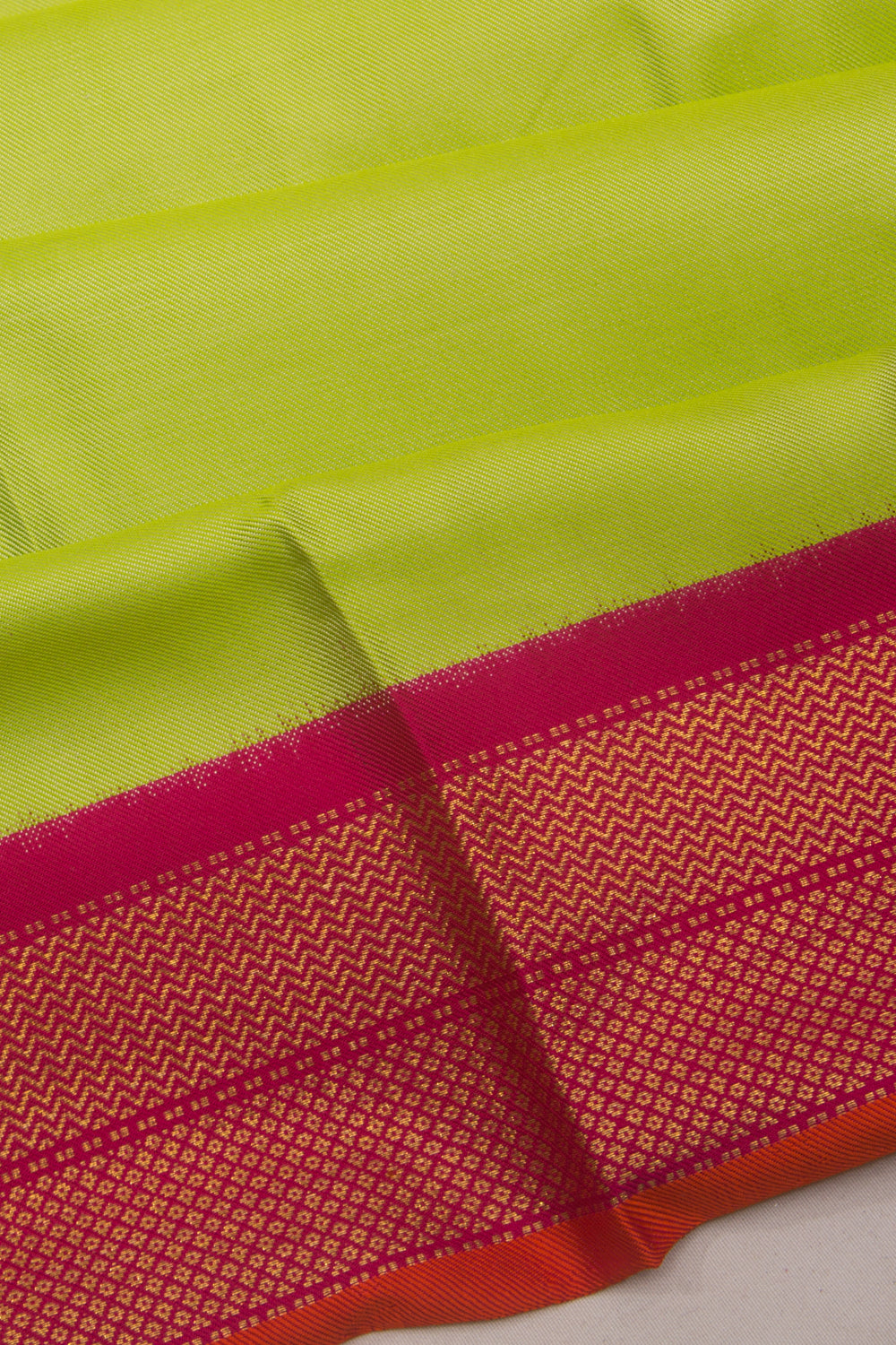 Kanchipuram Silk Twill Plain Pastel Green Saree