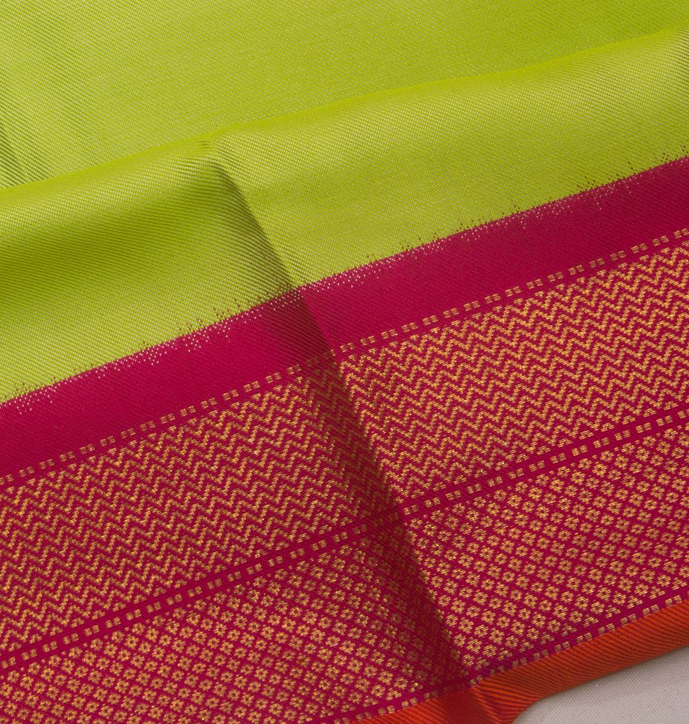 Kanchipuram Silk Twill Plain Pastel Green Saree