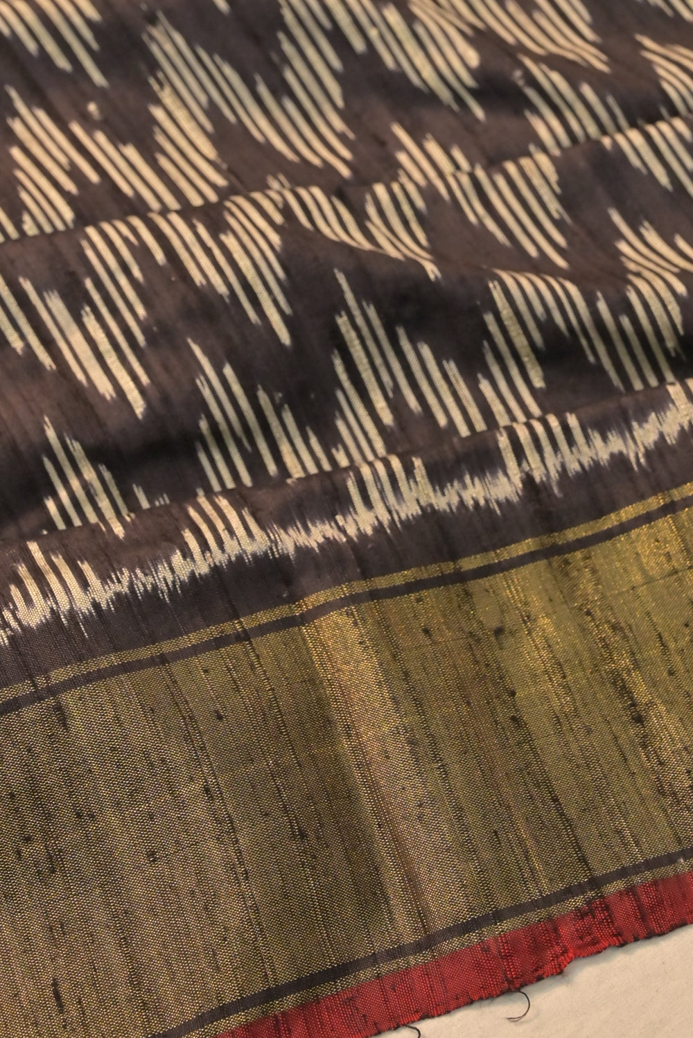 Pochampally Tussar Ikat Black Saree