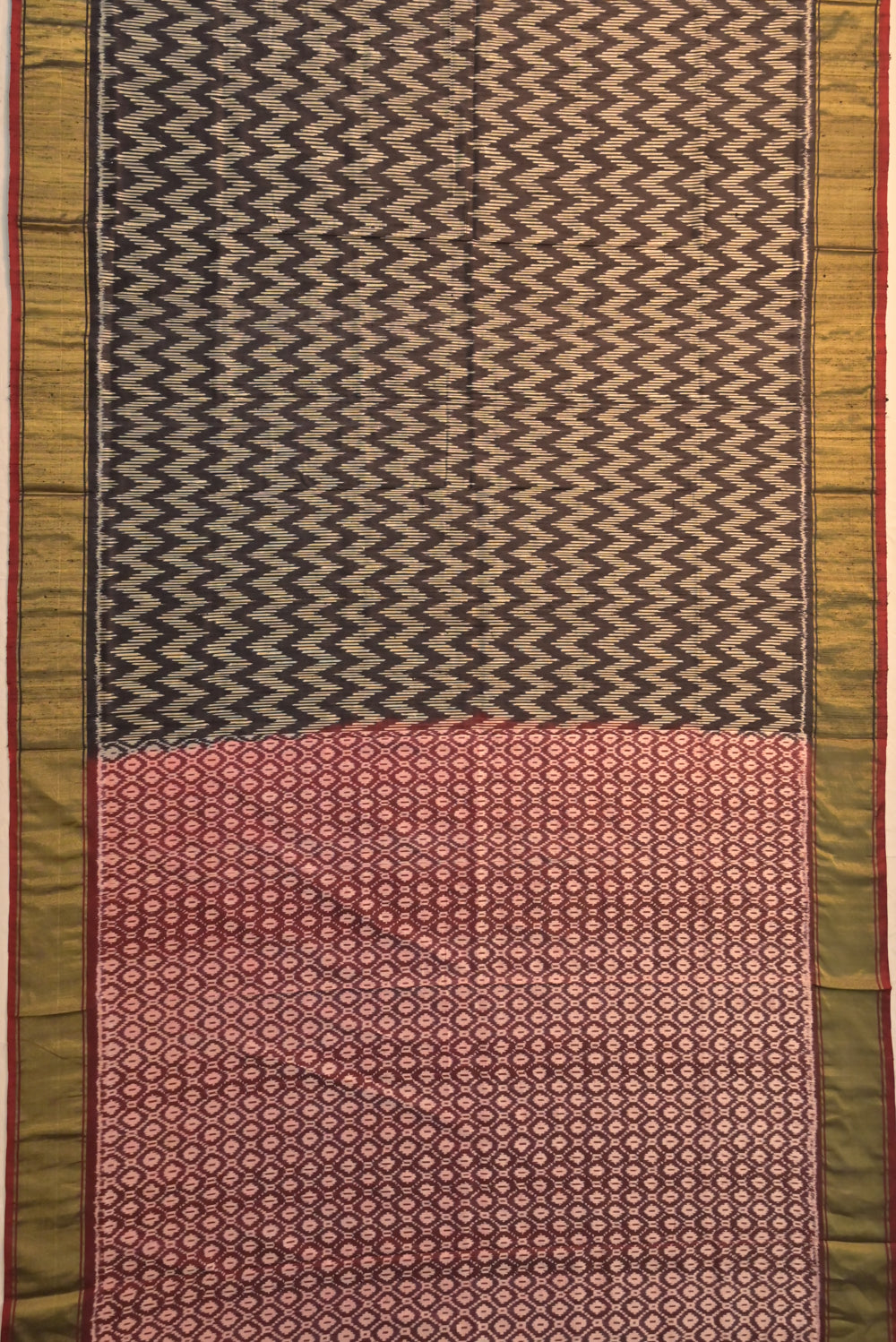 Pochampally Tussar Ikat Black Saree
