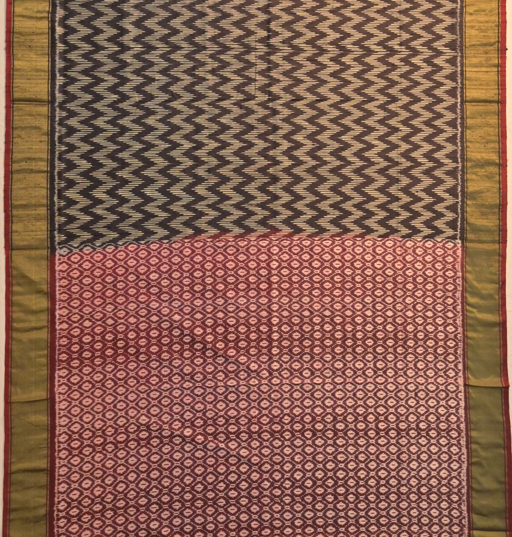 Pochampally Tussar Ikat Black Saree