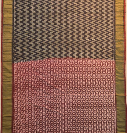 Pochampally Tussar Ikat Black Saree