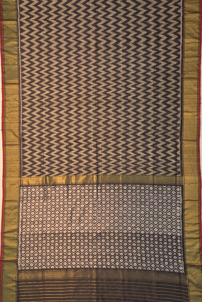 Pochampally Tussar Ikat Black Saree