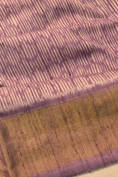 Pochampally Tussar Ikat Lavender Saree