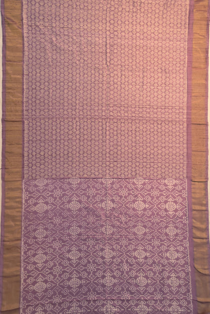 Pochampally Tussar Ikat Lavender Saree