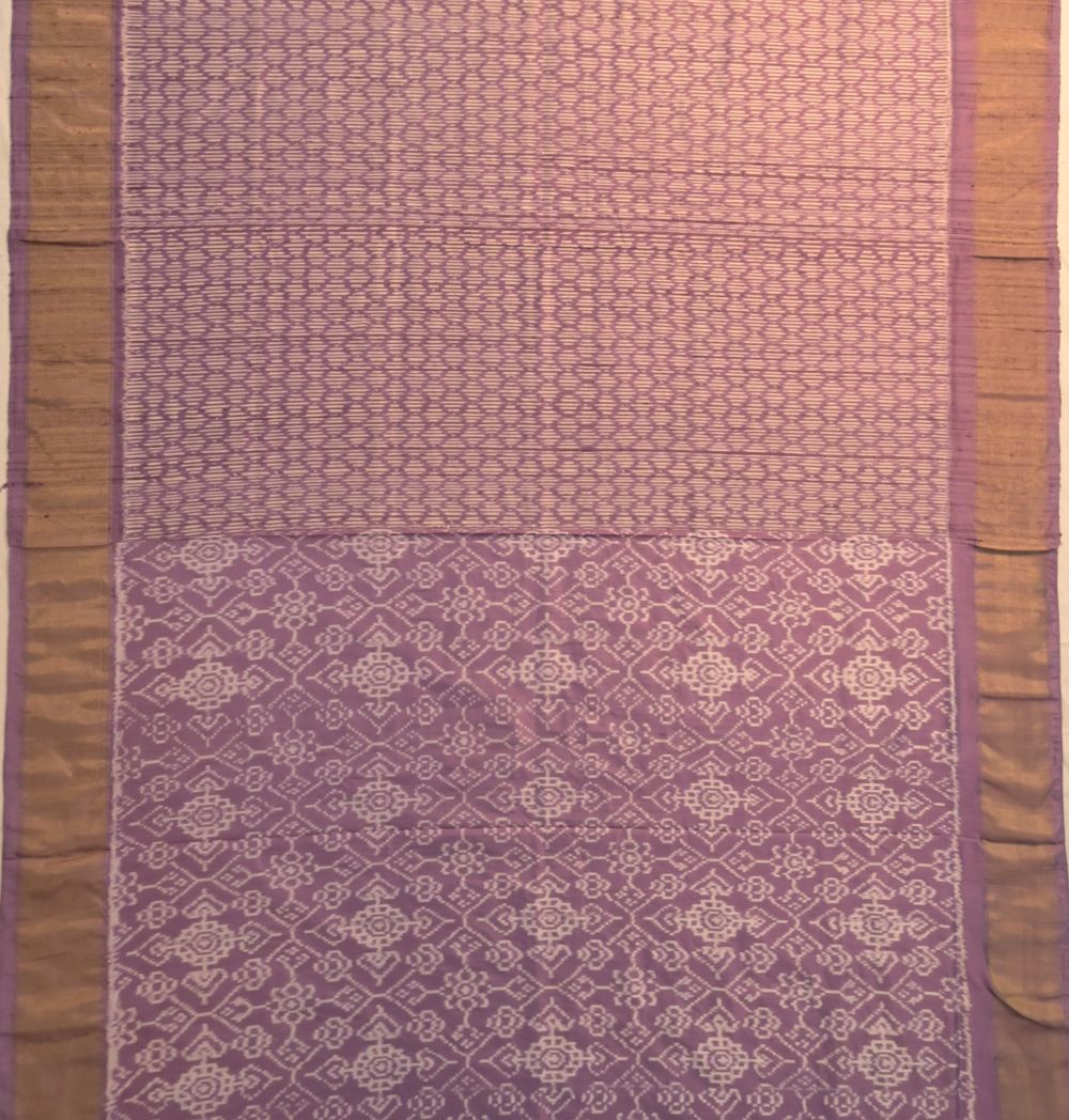 Pochampally Tussar Ikat Lavender Saree