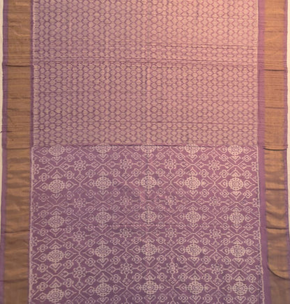 Pochampally Tussar Ikat Lavender Saree