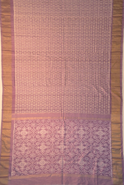 Pochampally Tussar Ikat Lavender Saree