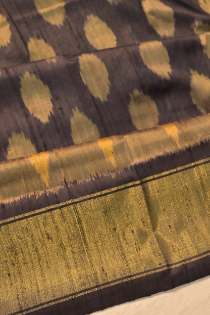 Pochampally Tussar Ikat Black Saree
