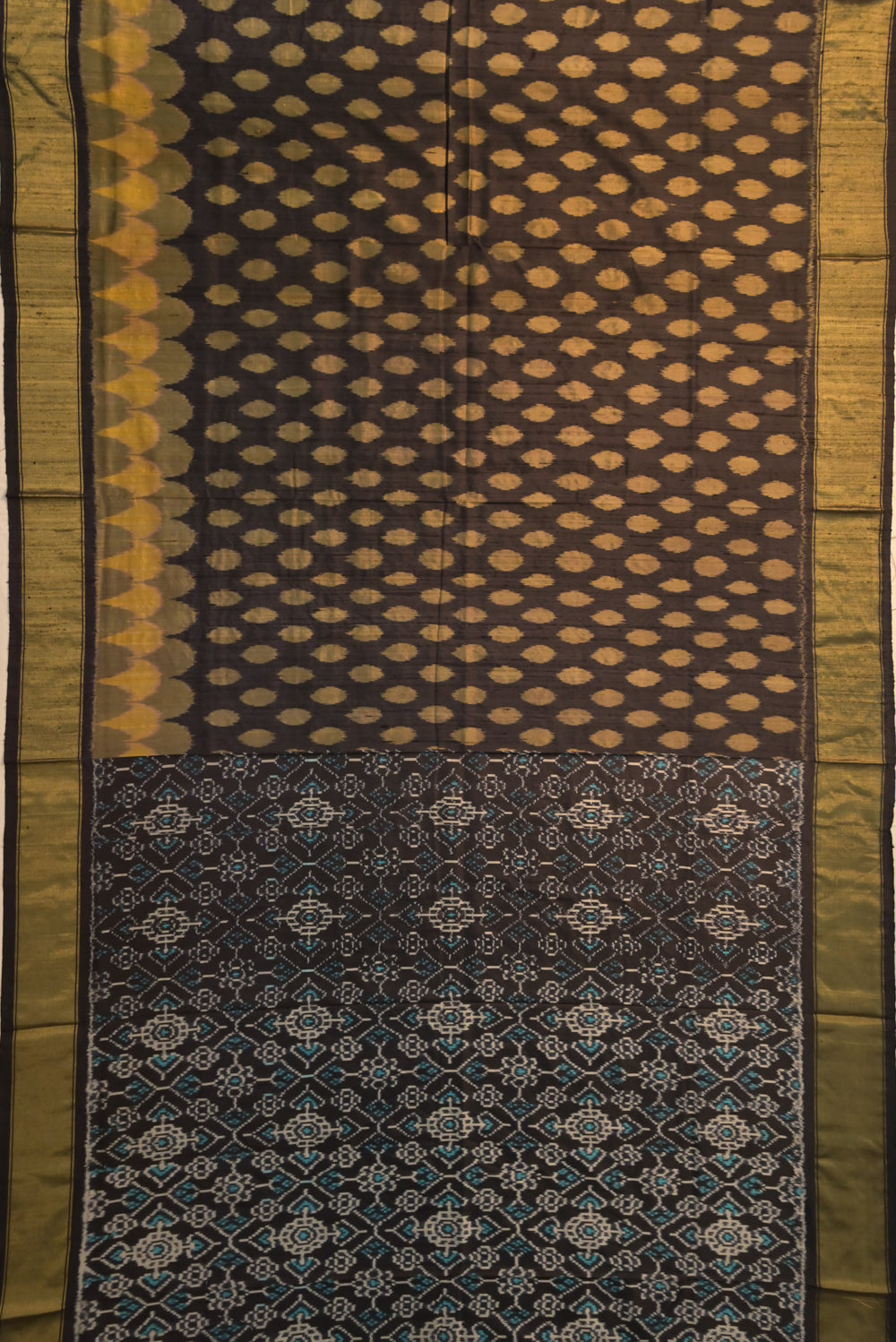 Pochampally Tussar Ikat Black Saree