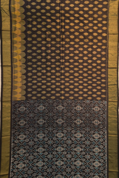 Pochampally Tussar Ikat Black Saree