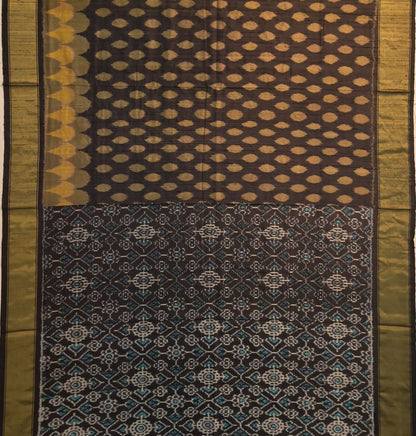 Pochampally Tussar Ikat Black Saree