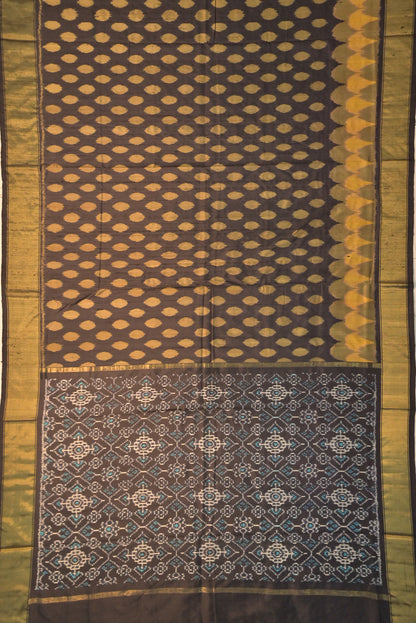 Pochampally Tussar Ikat Black Saree