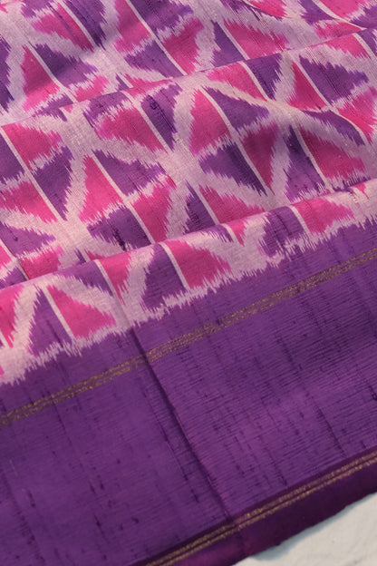 Pochampally Tussar Ikat Lavender Saree