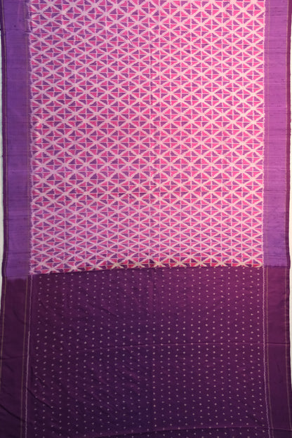Pochampally Tussar Ikat Lavender Saree