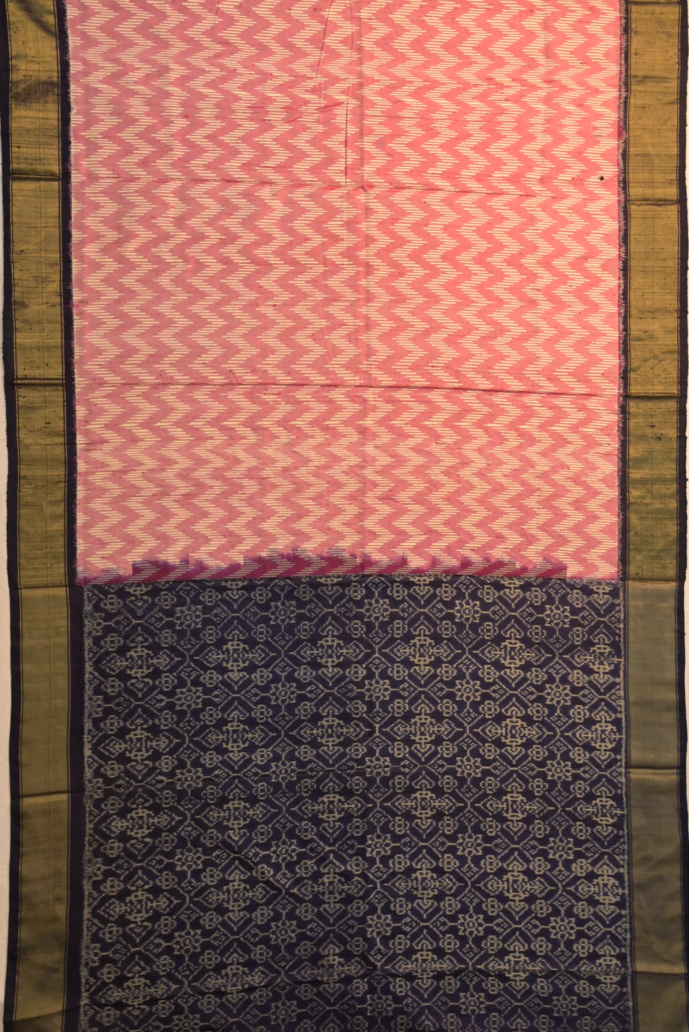 Pochampally Tussar Ikat Peach Saree