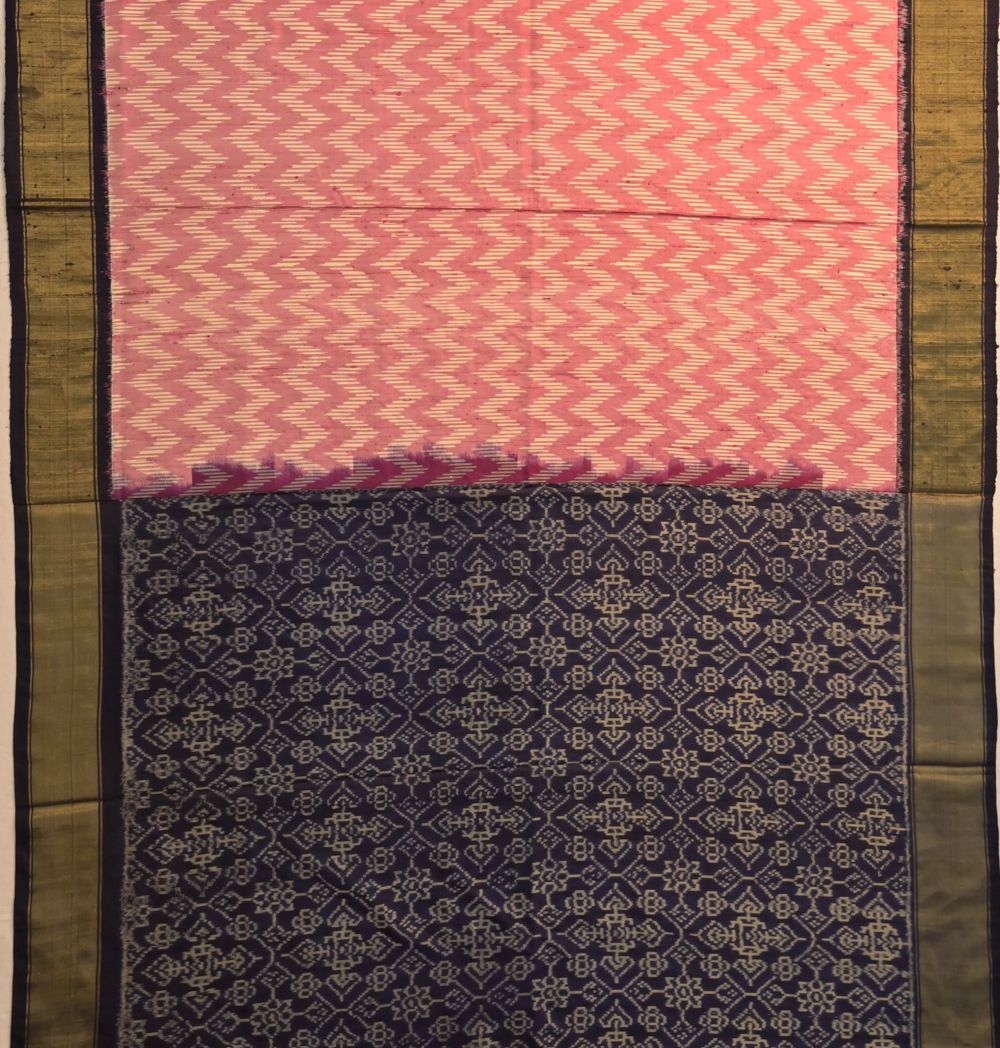 Pochampally Tussar Ikat Peach Saree