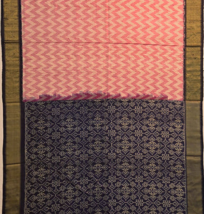 Pochampally Tussar Ikat Peach Saree