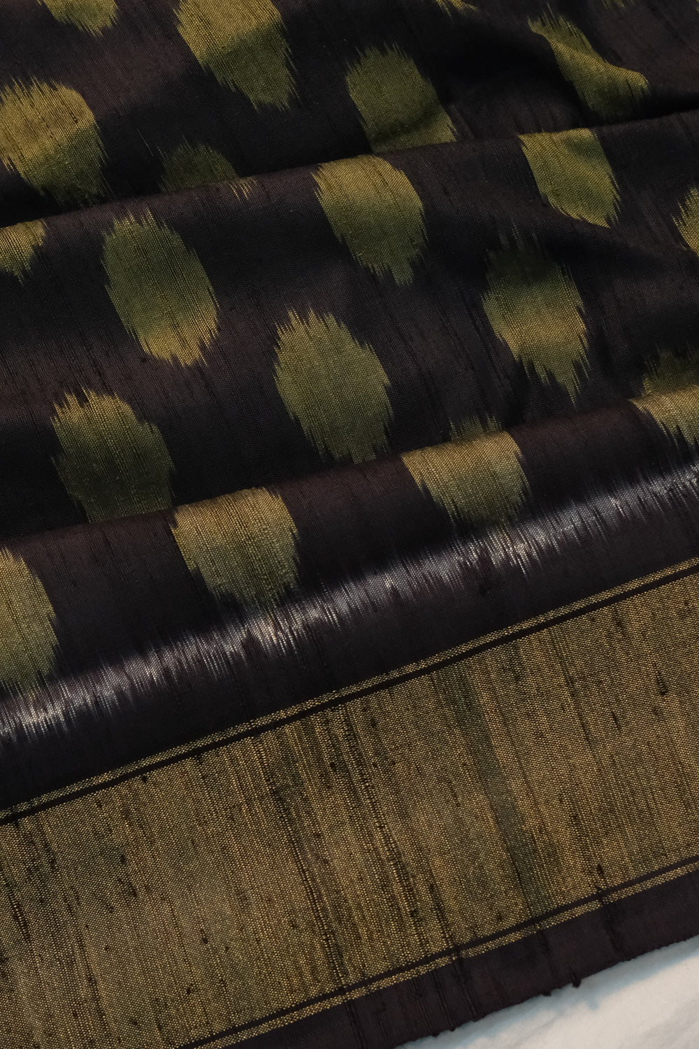 Pochampally Tussar Ikat Black Saree