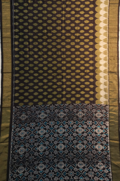 Pochampally Tussar Ikat Black Saree