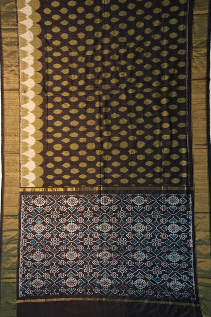 Pochampally Tussar Ikat Black Saree