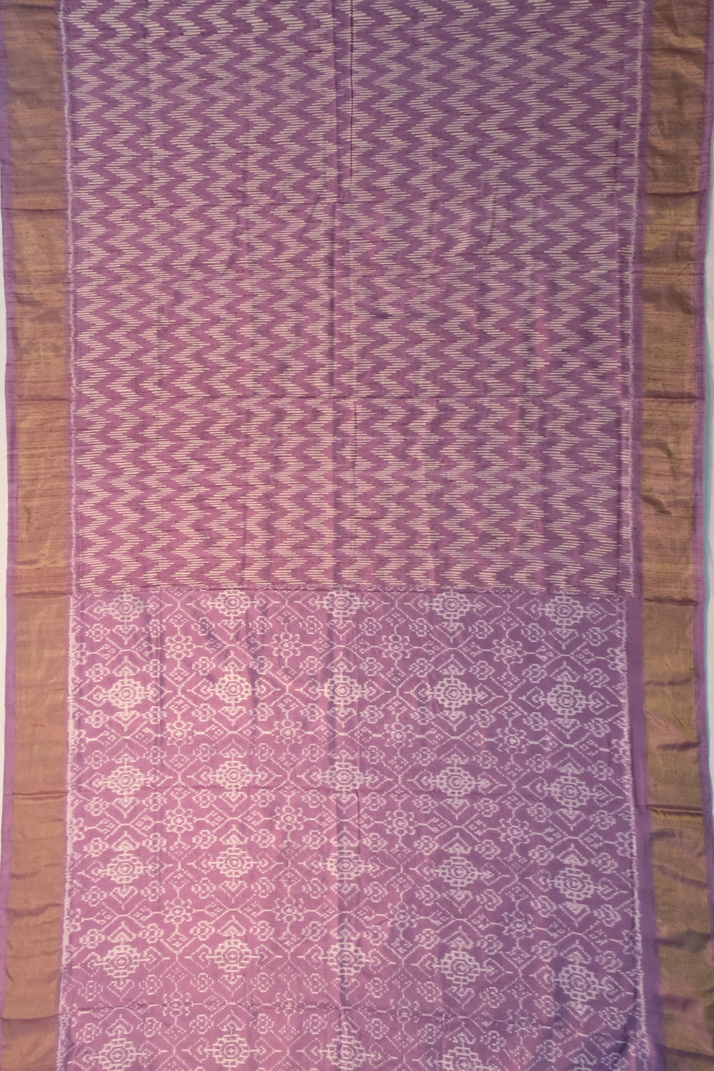 Pochampally Tussar Ikat Lavender Saree