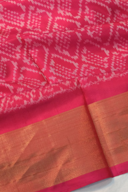 Pochampally Silk Ikat Pink Saree