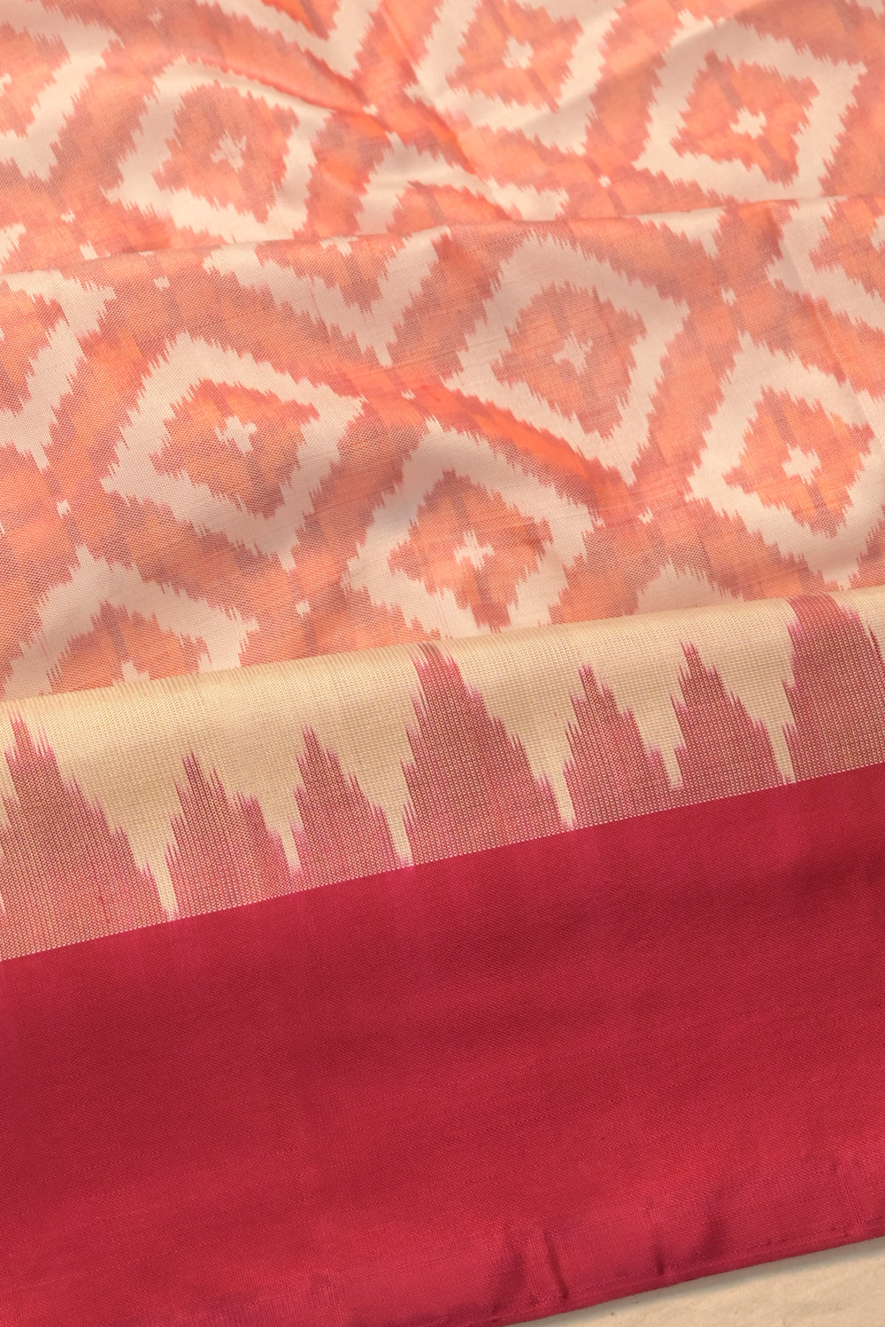 Pochampally Silk Ikat Cream Saree