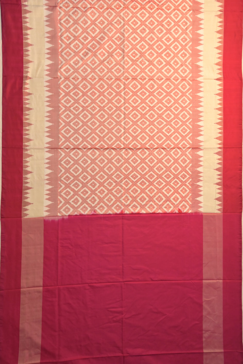 Pochampally Silk Ikat Cream Saree