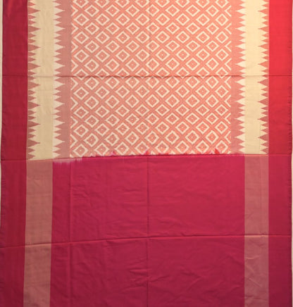 Pochampally Silk Ikat Cream Saree