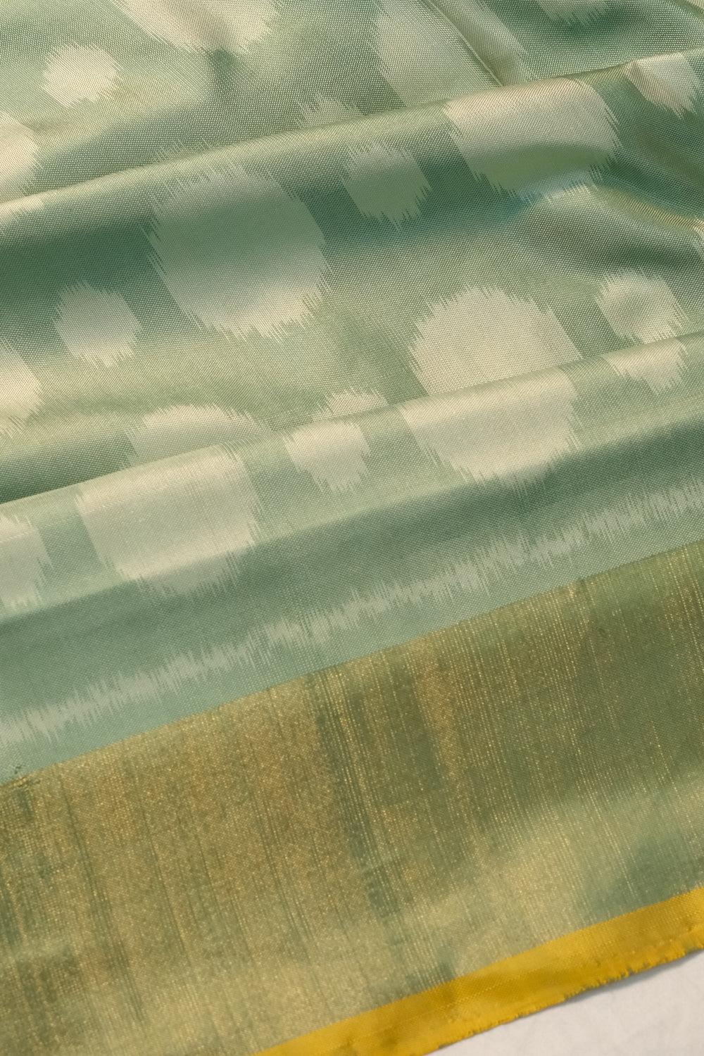 Pochampally Silk Ikat Pastel Green Saree