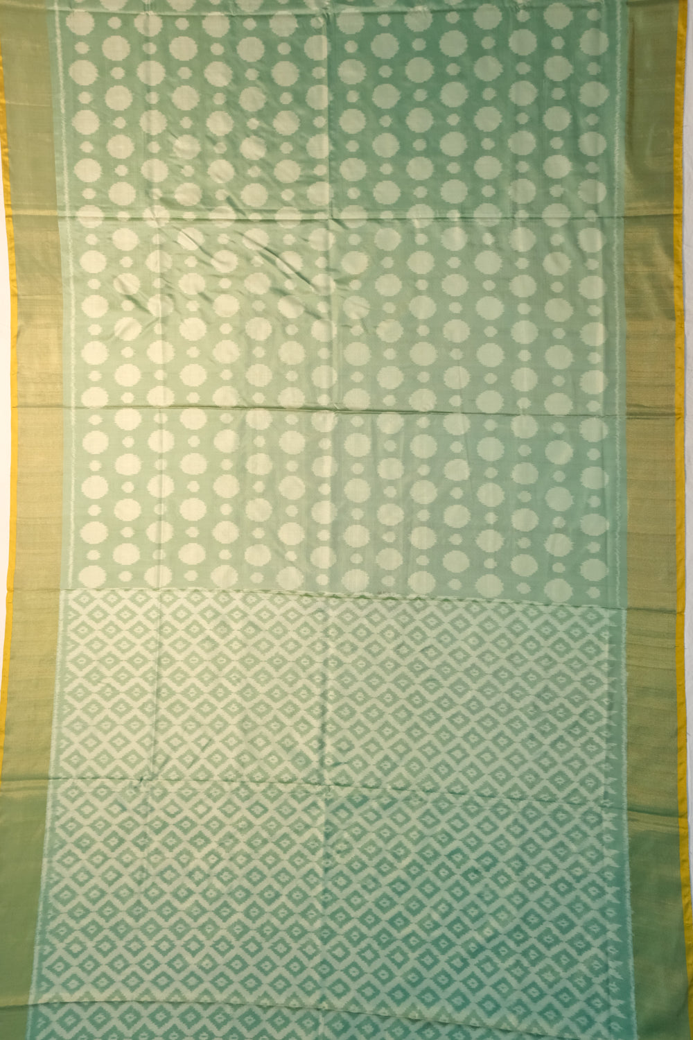 Pochampally Silk Ikat Pastel Green Saree