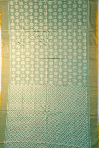 Pochampally Silk Ikat Pastel Green Saree