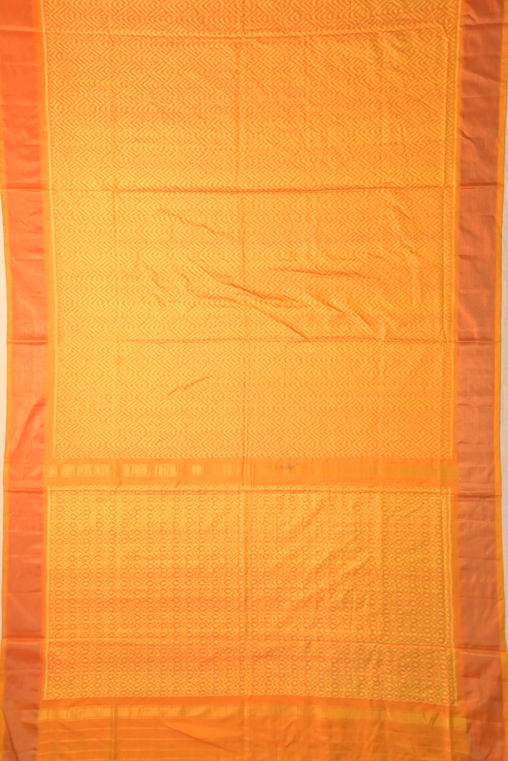 Pochampally Silk Ikat Orange Saree