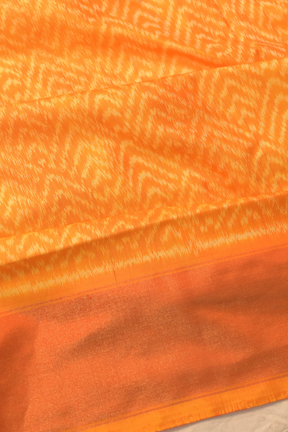 Pochampally Silk Ikat Orange Saree