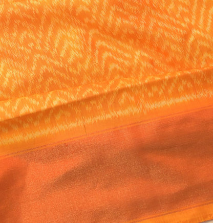 Pochampally Silk Ikat Orange Saree