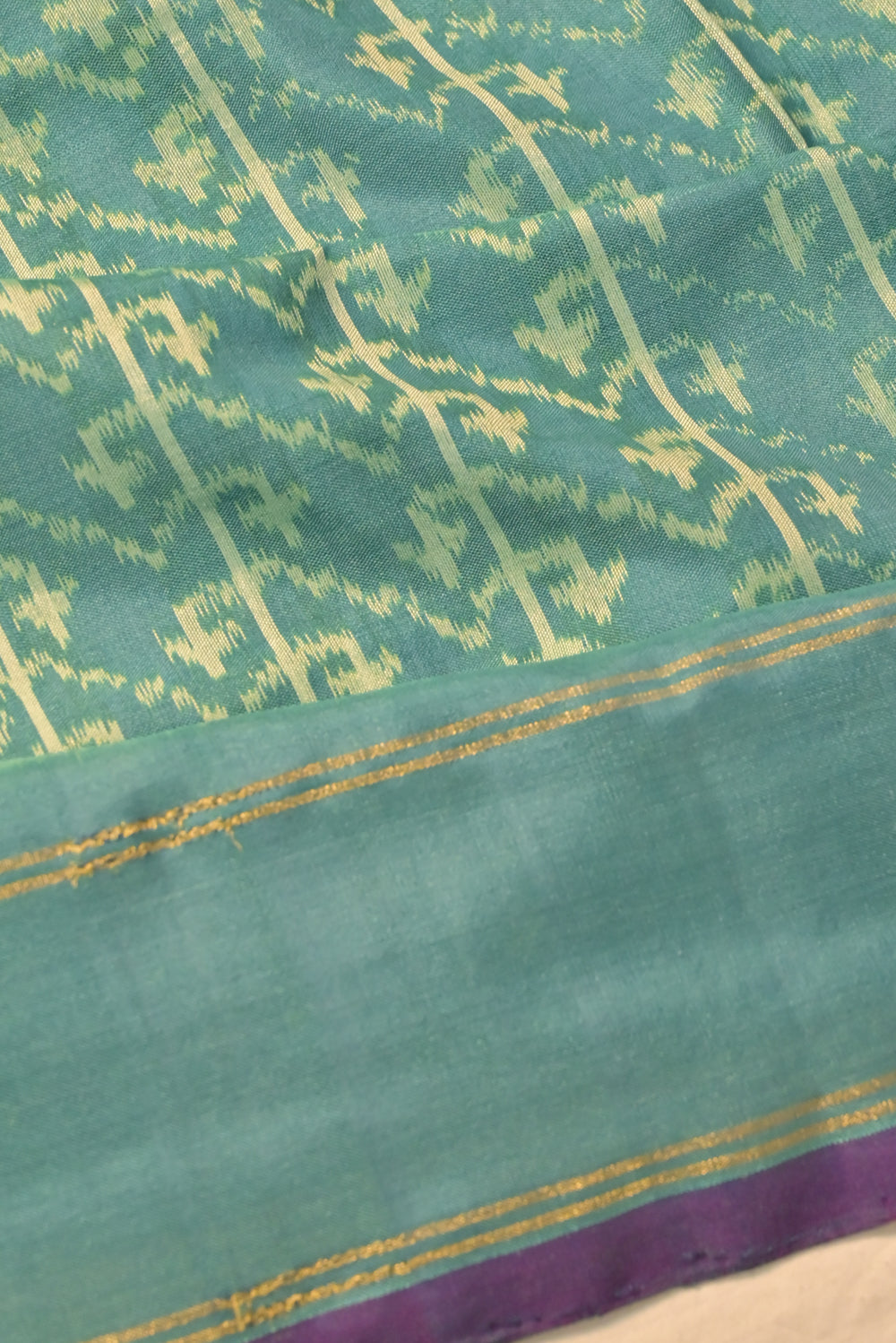 Pochampally Silk Ikat Sea Green Saree