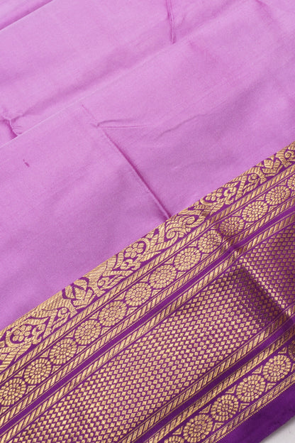 Kanchipuram Silk Plain Lavender Saree