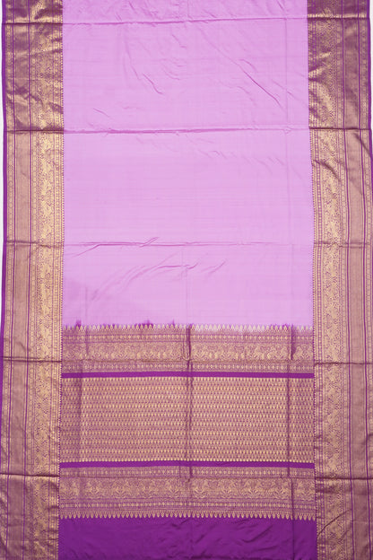 Kanchipuram Silk Plain Lavender Saree